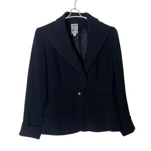 Vintage Zelda Fitted Blazer Light Shoulder Pads Size 6 in Black